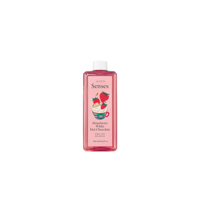 Avon Senses Strawberry White Hot Chocolate Bubble Bath Avon