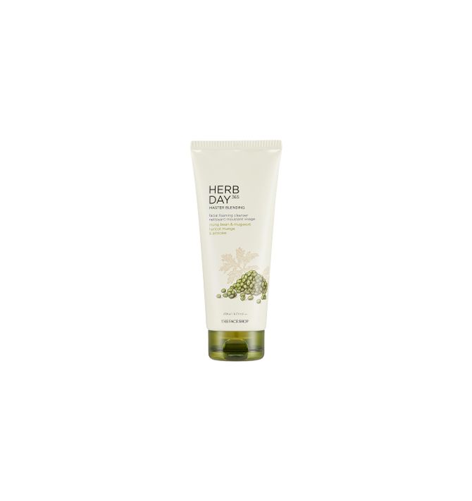 The Face Shop Herb Day Foaming Cleanser Mungbean & Mugwort