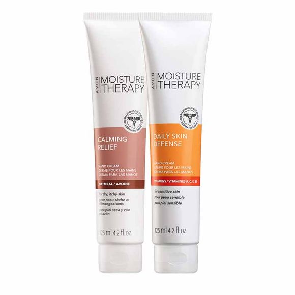 Avon Moisture Therapy Intensive Healing Repair Hand Cream 2.64 oz New Look!  - Moisture Therapy Skin So Soft Hand Cream 2 Pack