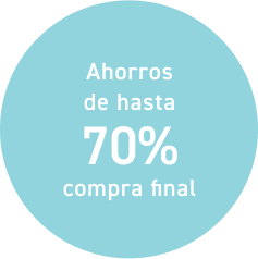 Ahorros de hasta 70%, compra final