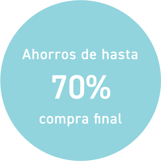 Ahorros de hasta 70%, compra final